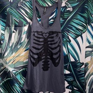 Blackheart Glitter Skeleton Tank